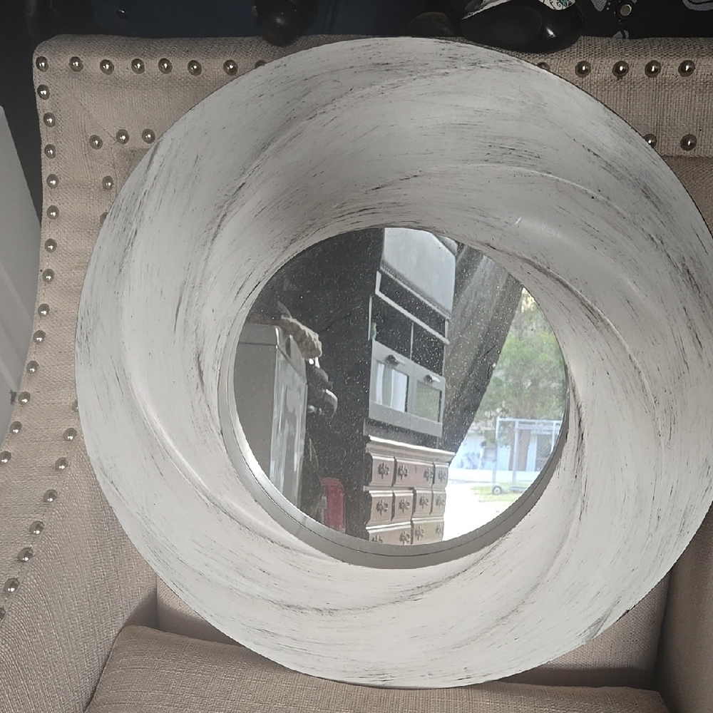 Rustic White Wall Mirror